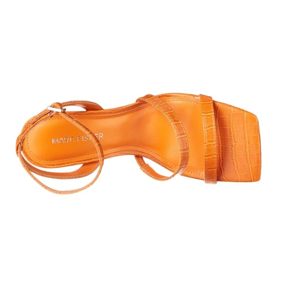 NWOT Marc Fisher Women's Deric Heeled Sandal in Orange Size 8 - Picture 5 of 13